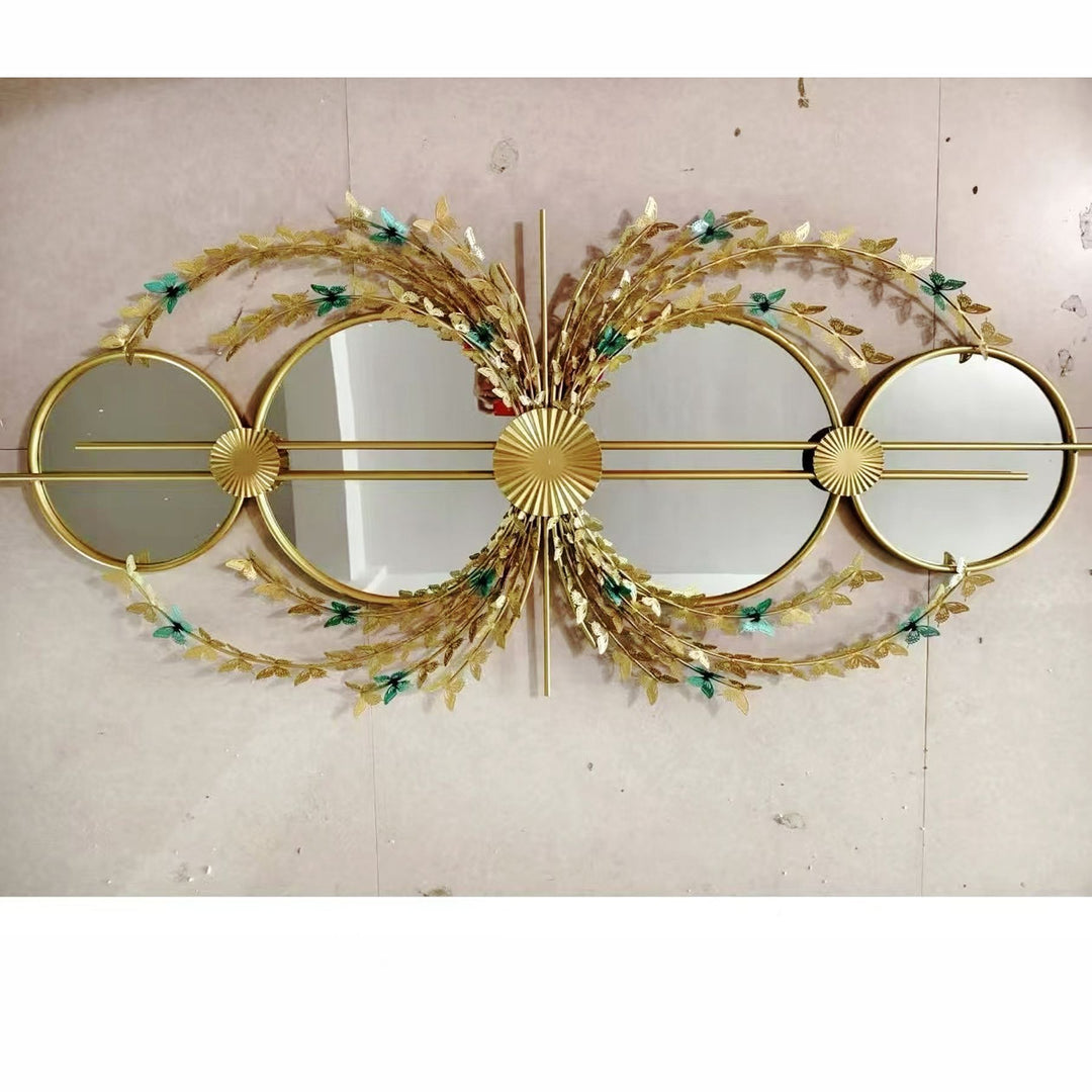 Decorative Wall Mirror with Floral Design Kalsten