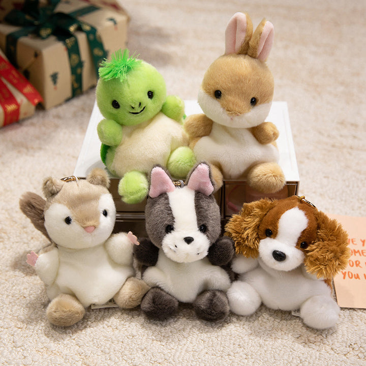 Mini Plush Otter Bag Charm with Metal Key Ring and Ultra-Soft Faux Fur Kalsten