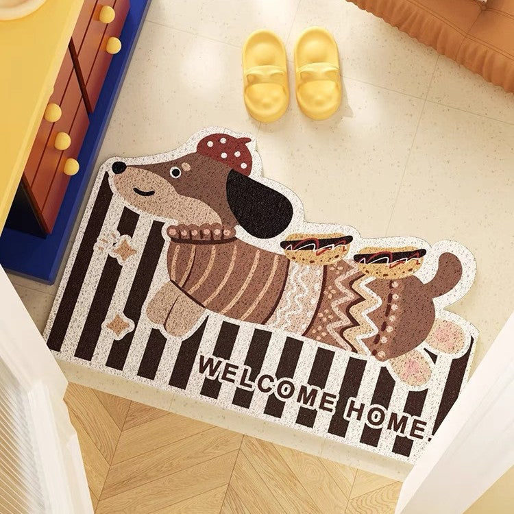 Playful Dog-Themed Welcome Mat