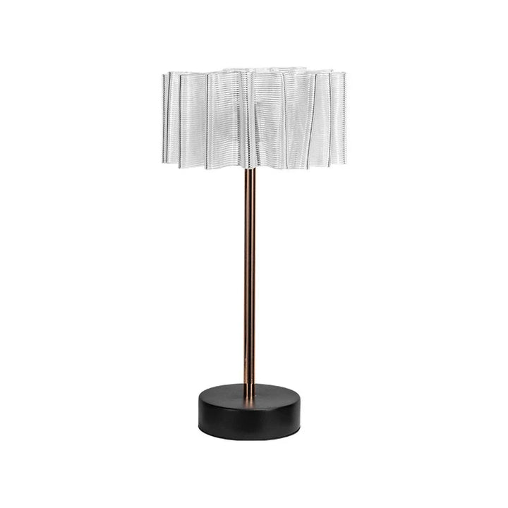 Pleated Full-Aluminum Rechargeable Table Lamp | Kalsten