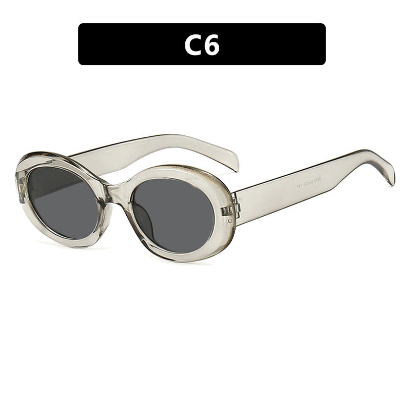 Women's fashionable sunglasses in original oval design with transparent frame and UV protection Kalsten