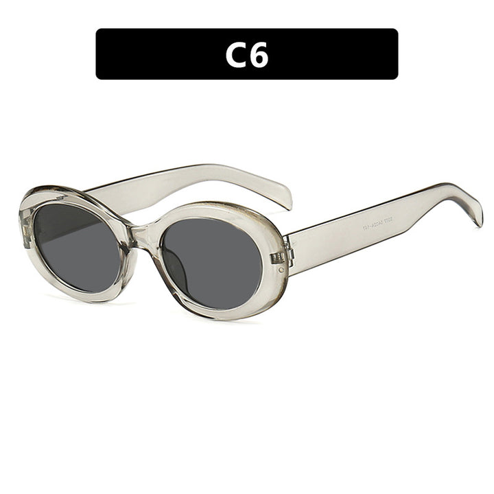 Women's fashionable sunglasses in original oval design with transparent frame and UV protection Kalsten
