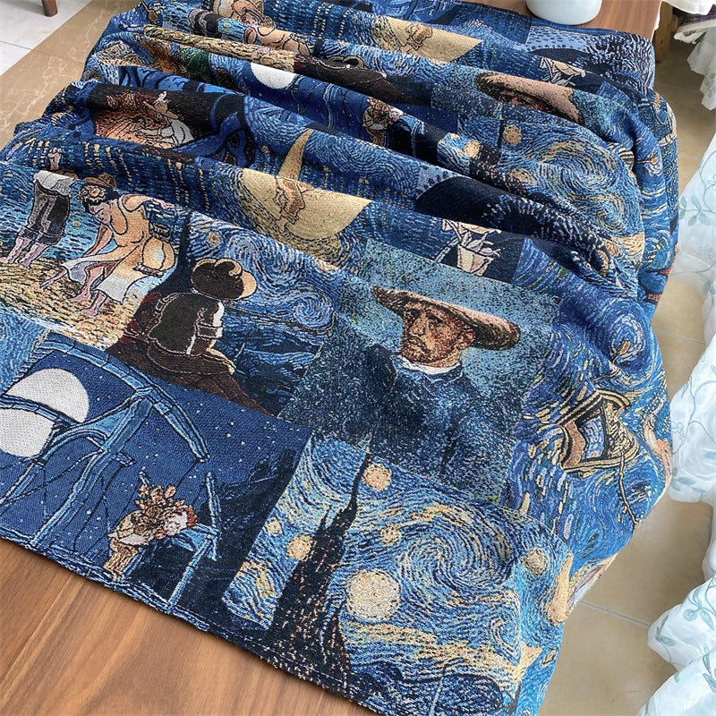 Artistic Van Gogh Pattern Throw Blanket