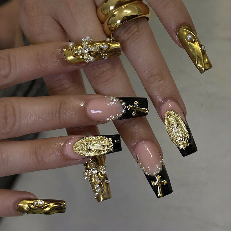 Acrylic nail set with elegant accents and stylish decorations Kalsten