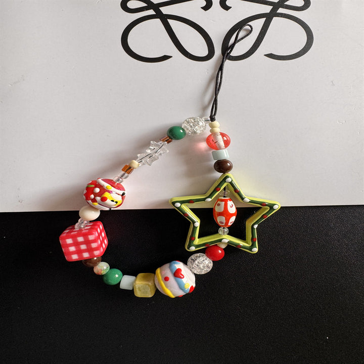 Colorful Handmade Beaded Charm Lanyard Kalsten