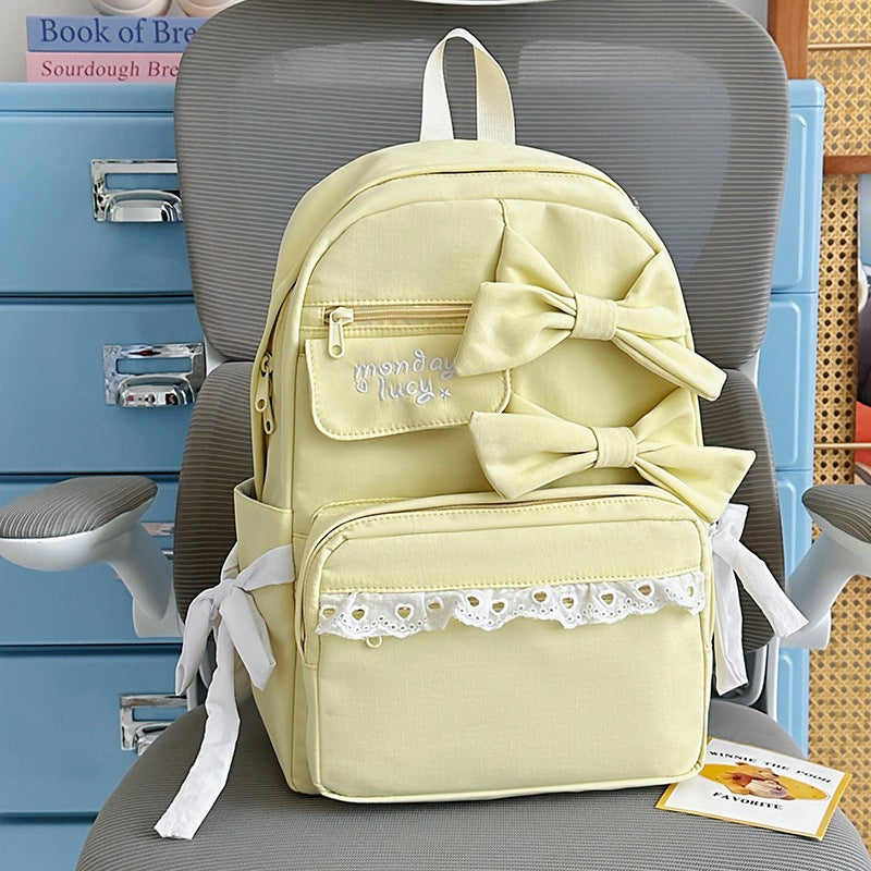Decorative Bow-Embellished Backpack Kalsten