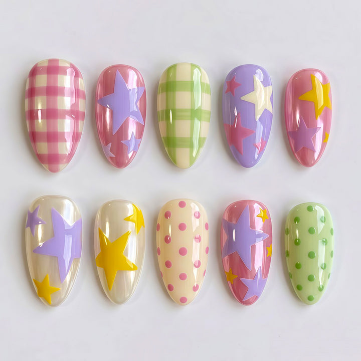 Artificial nails with colorful pattern Kalsten