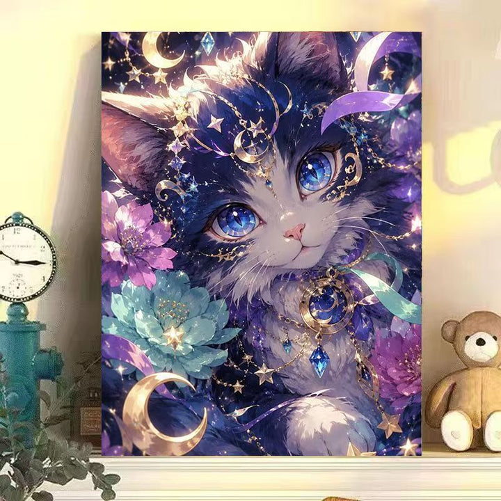Cosmic Cat Illustration Wall Art Kalsten