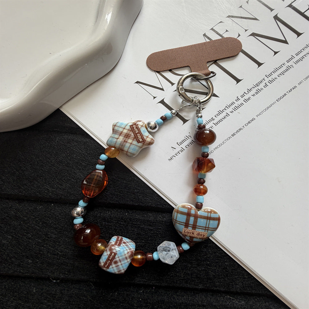 Decorative Heart and Star Charm Keychain Kalsten
