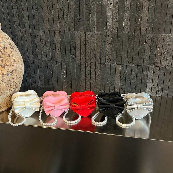WoHeart-Shaped Bow Clutch Bag Kalsten