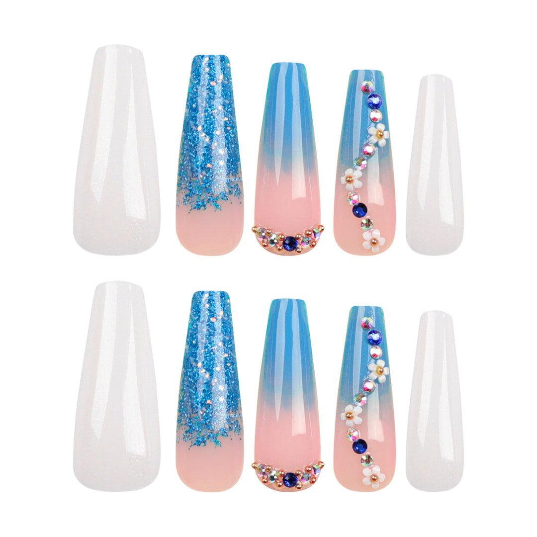 Artful nail extensions with floral ombre design Kalsten