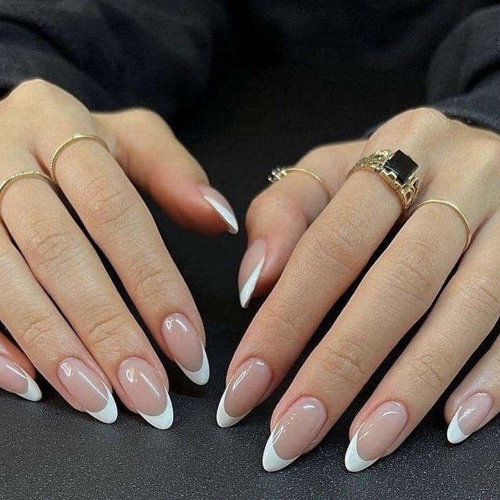 Elegant Stiletto French Tip Press-On Nails Kalsten