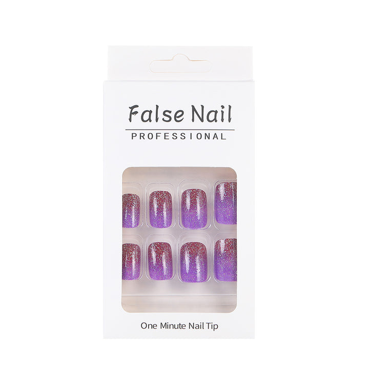 Glittering artificial nails with gradient Kalsten