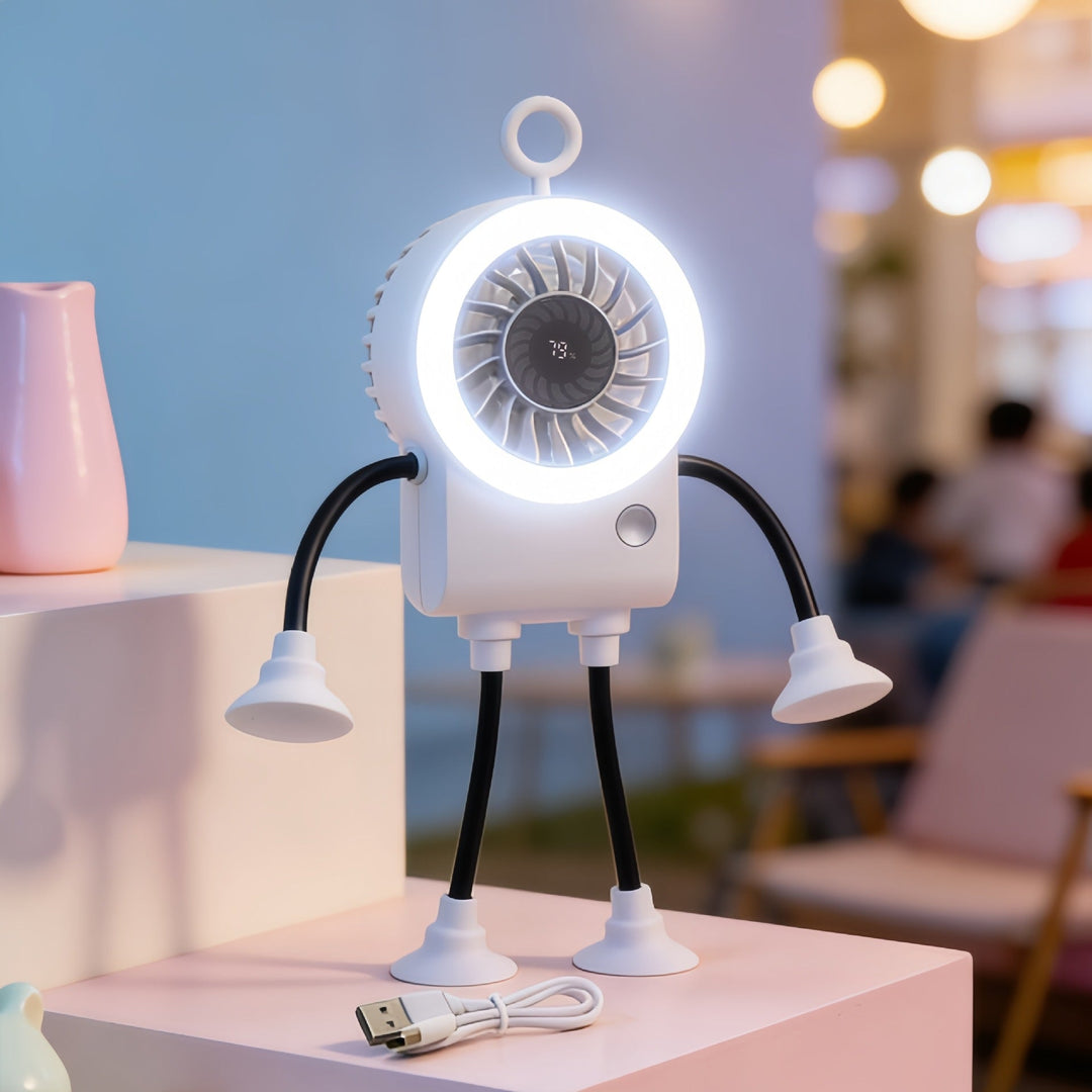 Women Multifunctional Table Fan with Integrated LED Lighting Kalsten