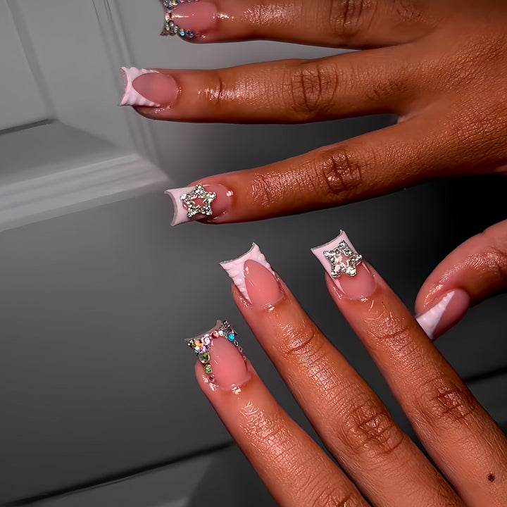 Artistic Rhinestone-Accented Press-On Nail Set Kalsten