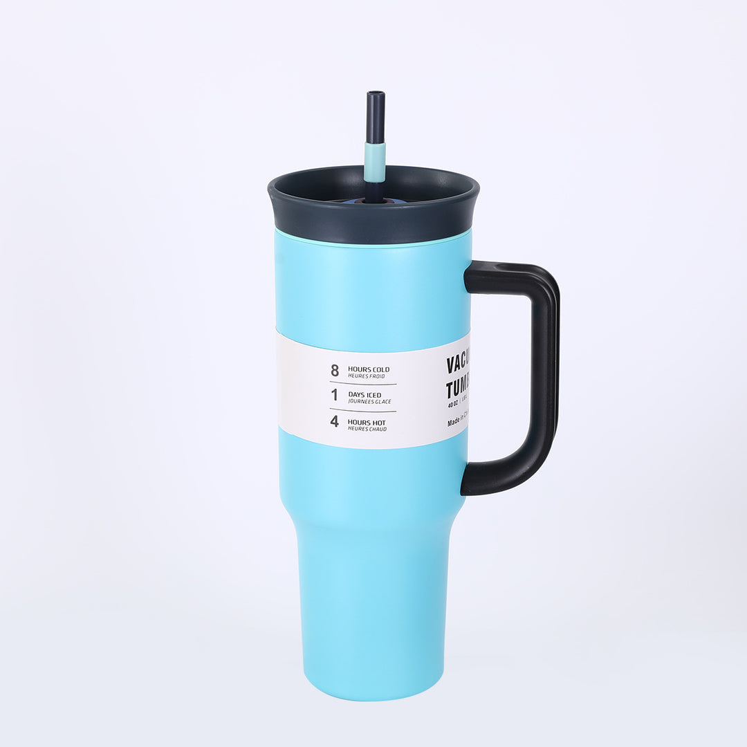 Ladies' insulated cup with practical drinking straw and ergonomic handle Kalsten