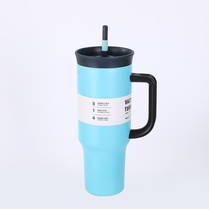 Ladies' insulated cup with practical drinking straw and ergonomic handle Kalsten