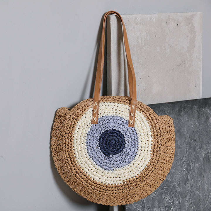 Round Basket Bag with Modern Design Kalsten