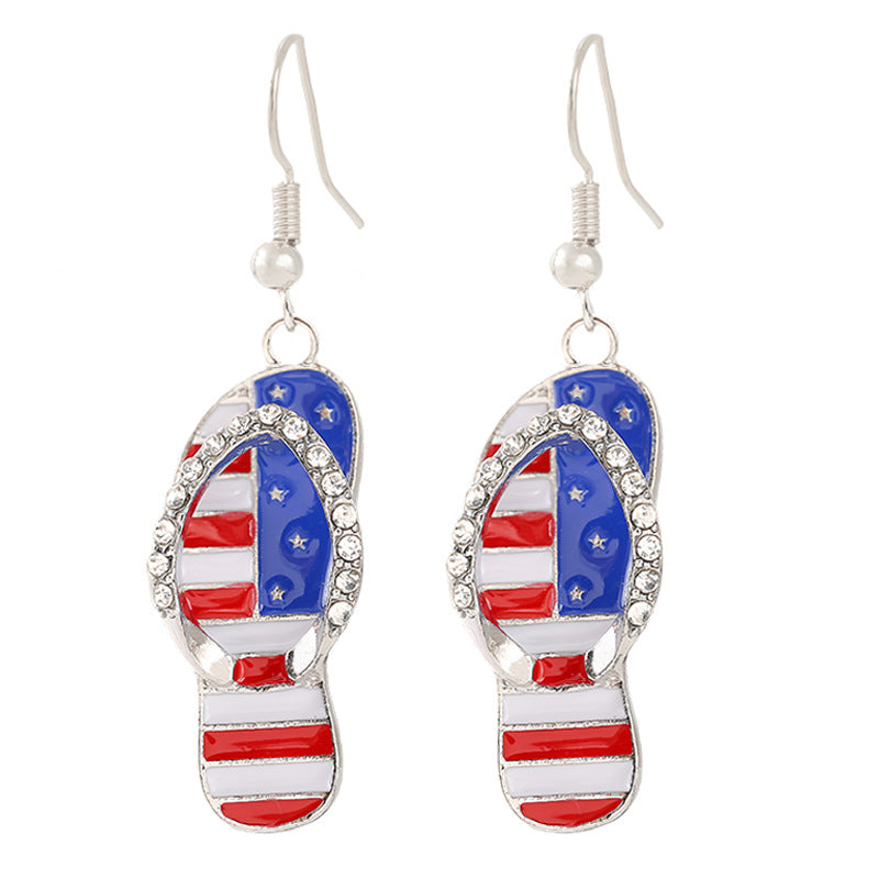 Women's nan patriotic horseshoe enamel dangle earrings with star-accented design and fishhook findings Kalsten
