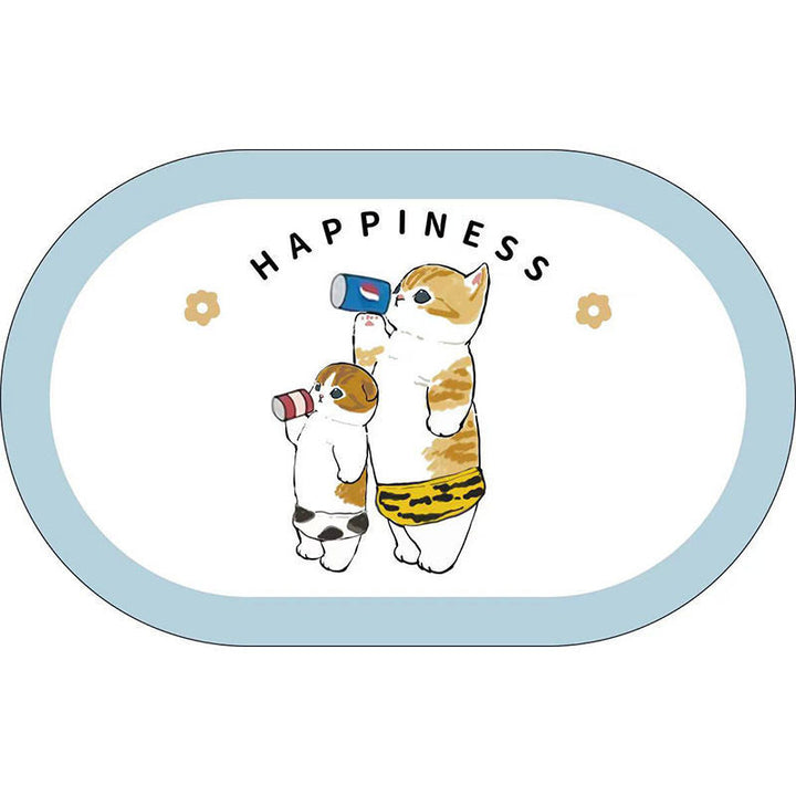 Cute Cat-Themed Plush Bath Mat