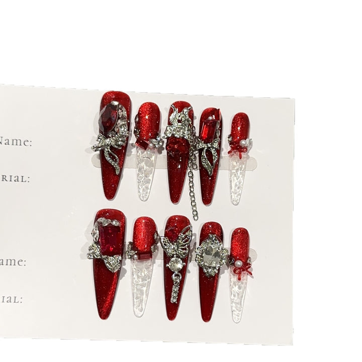 Luxurious Glittering Press-On Nail Set