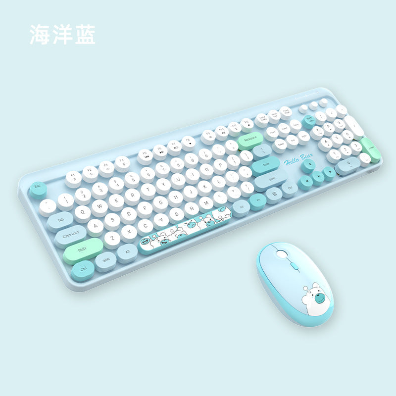 Cute Themed Wireless Keyboard and Mouse Set Kalsten