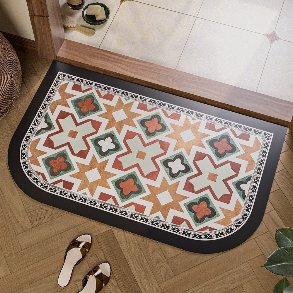 Floral Design Bathroom Mat
