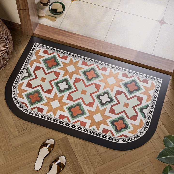 Floral Design Bathroom Mat