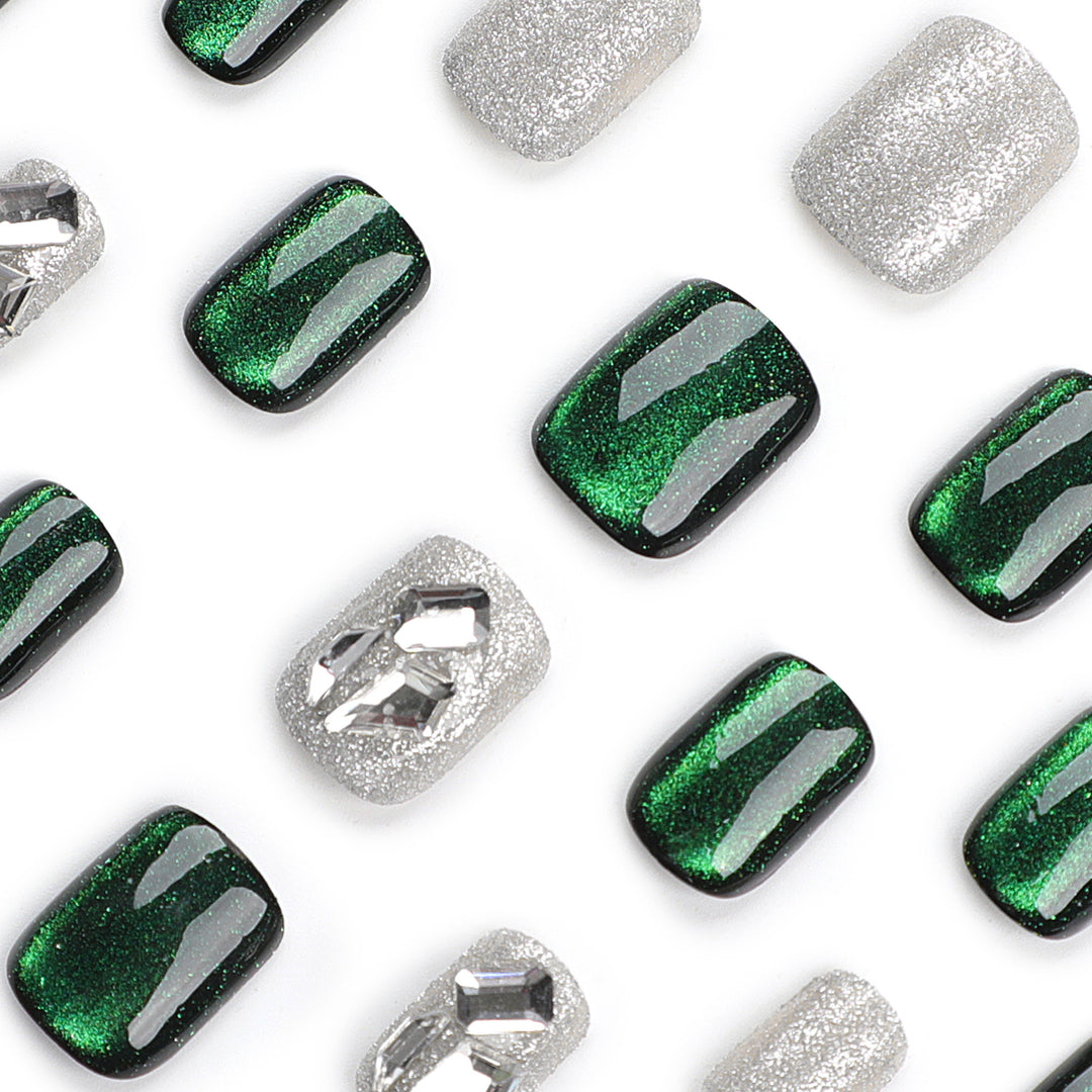 Glamorous nail extensions with creative glitter design Kalsten