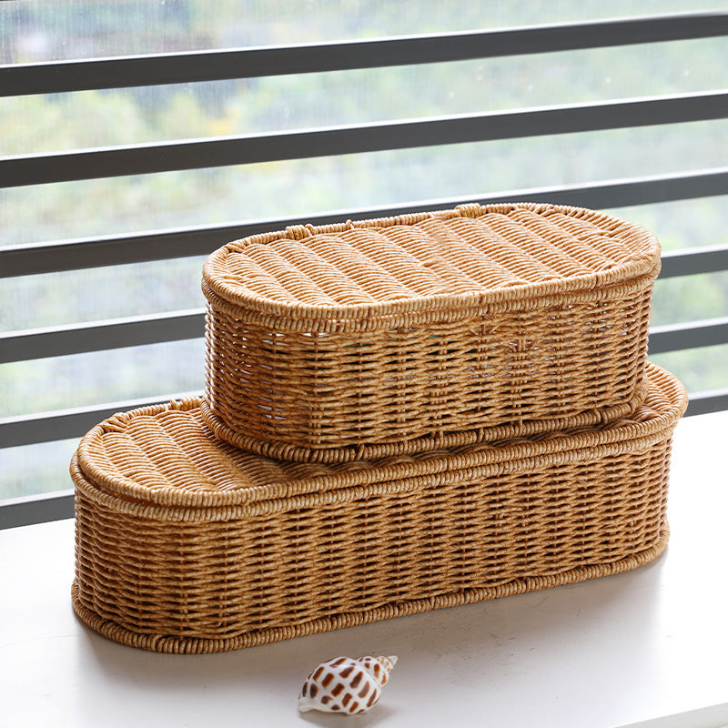 Oval Handmade Wicker Storage Basket Kalsten