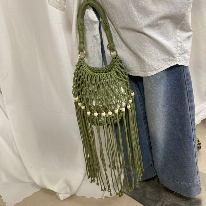 Hand-knotted shoulder bag with tassels Kalsten