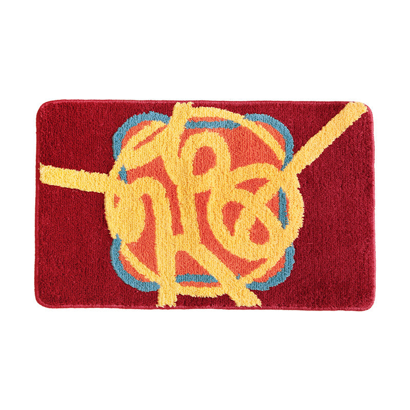 Tufted door and bath mat rug with abstract relief pattern Kalsten