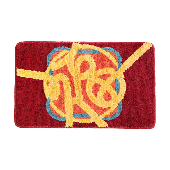 Tufted door and bath mat rug with abstract relief pattern Kalsten
