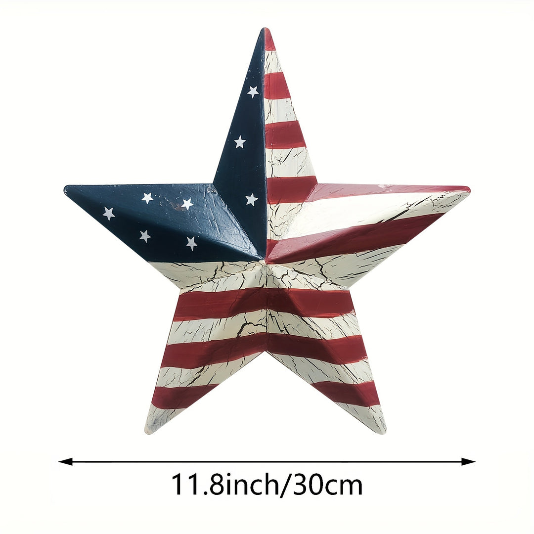 Unisex 3D metal wall star with vintage crack effect and hanging hole Kalsten