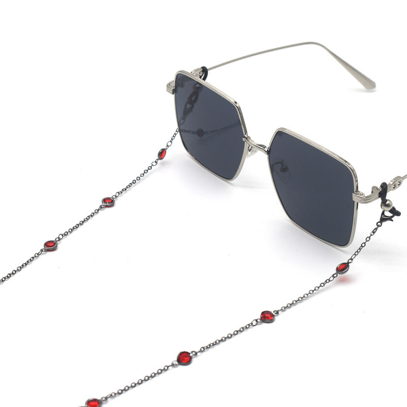 Stylish Crystal-Accented Eyewear Chain Kalsten
