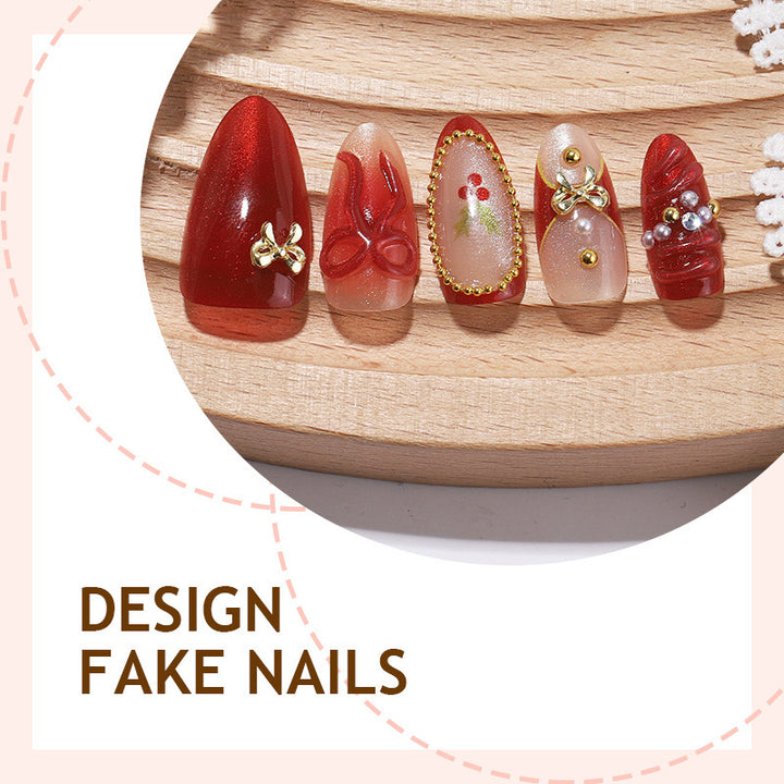 Nail art set with glamorous bows and sparkling details Kalsten