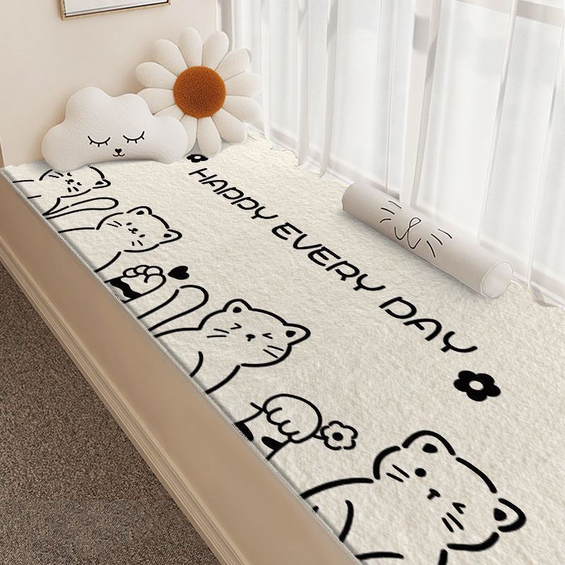 Plush Cartoon Dog-Themed Bath Mat