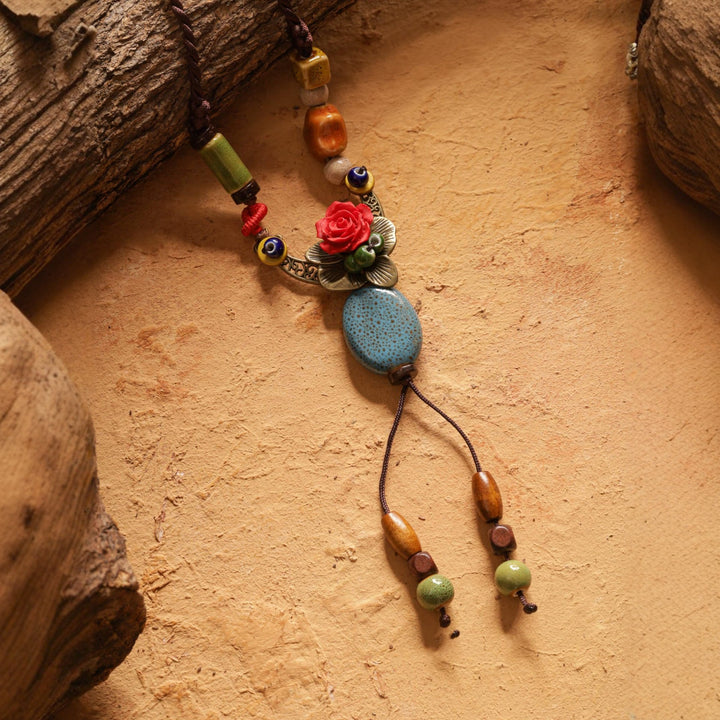 Bohemian Moon and Star Pendant Necklace Kalsten