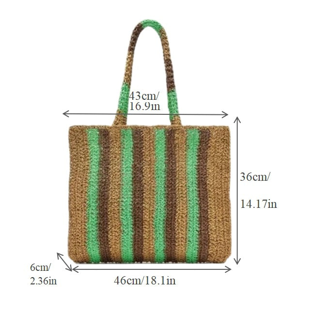 Braided tote bag with modern stripe pattern Kalsten