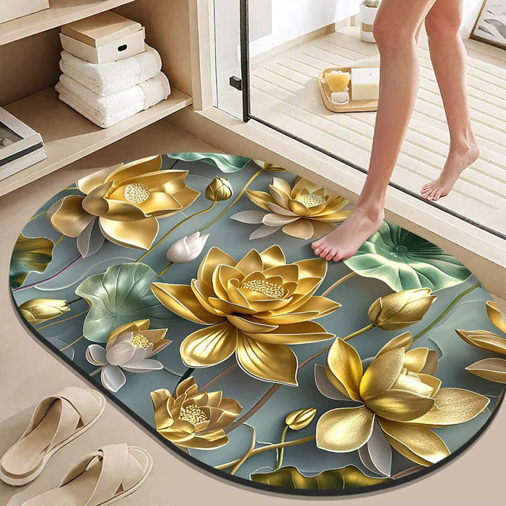 Elegant Lotus Flower Bath Mat Kalsten