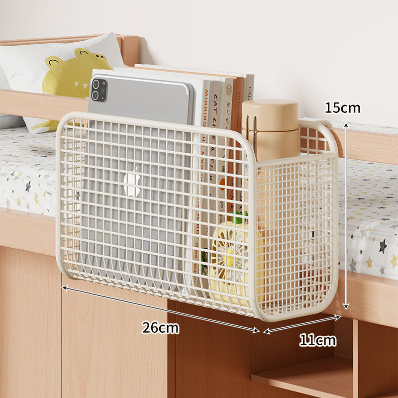 Over-Bed Three-Compartment Metal Mesh Hanging Bedside Organizer Caddy