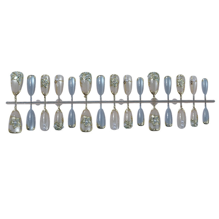 Elegant Floral Embellished Press-On Nail Set Kalsten