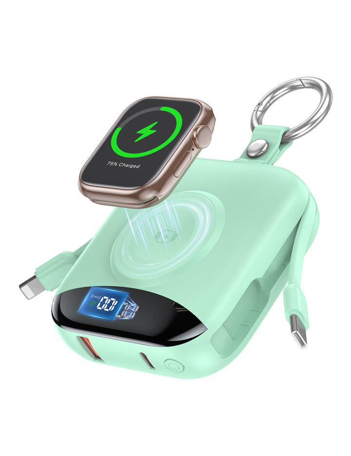 Portable inductive charger with integrated battery and LCD display Kalsten