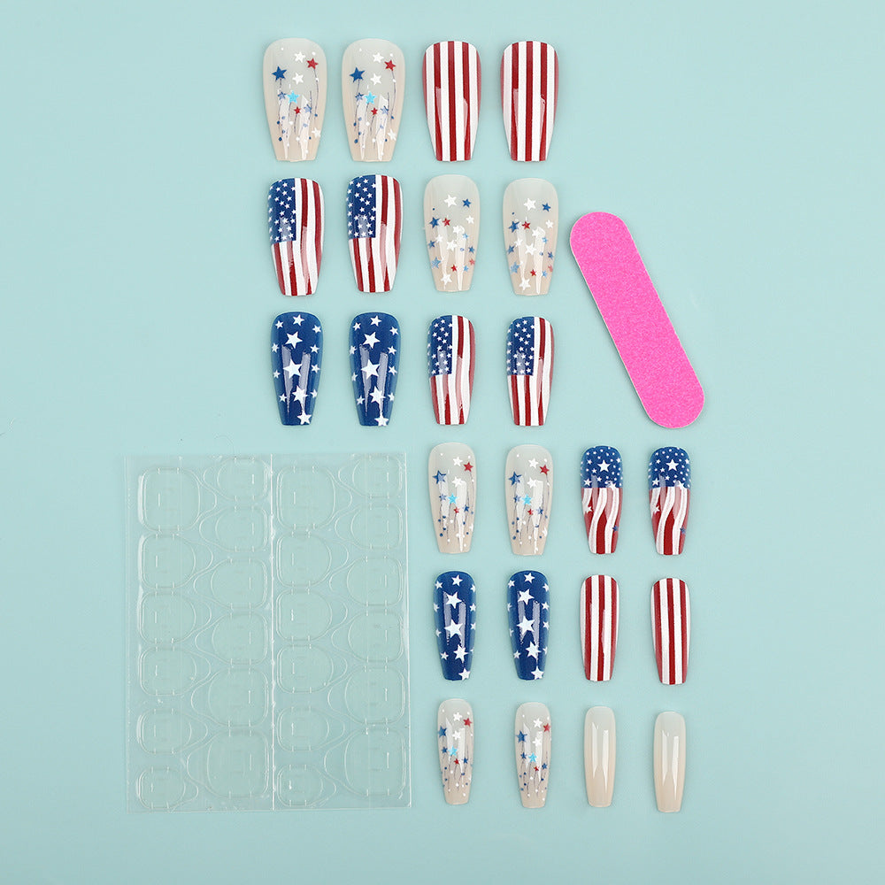 Patriotic design artificial nails Kalsten