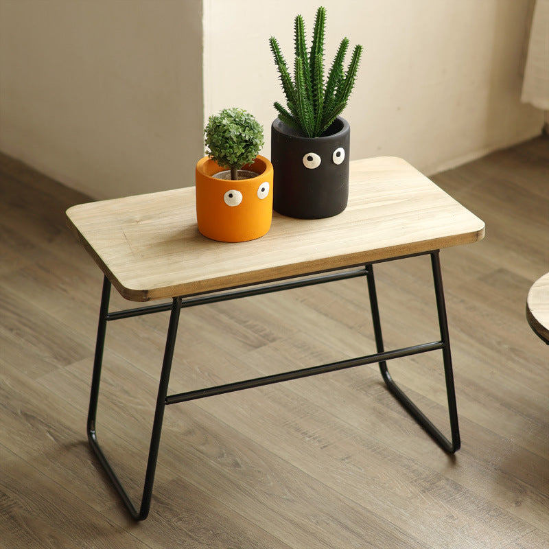 Modern wooden stool with metal frame Kalsten