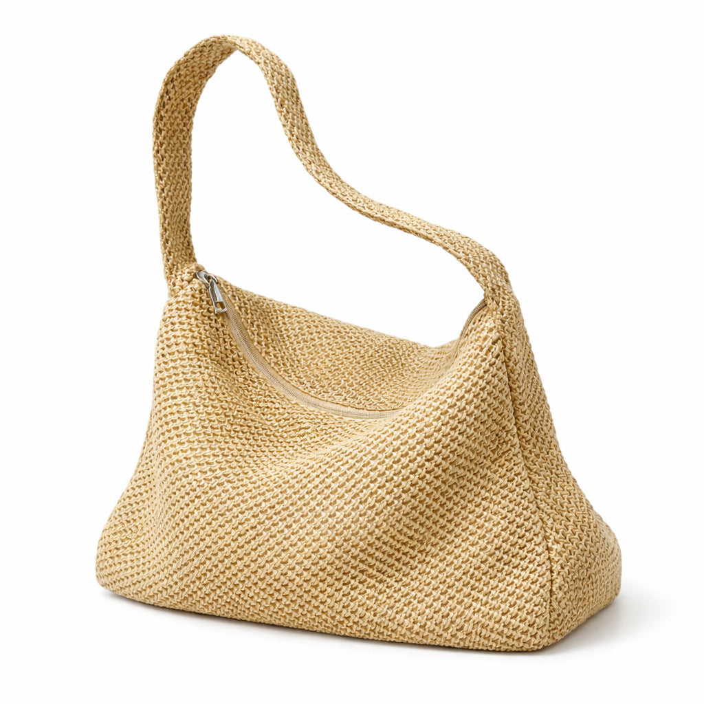 Spacious Handcrafted Knit Shoulder Bag