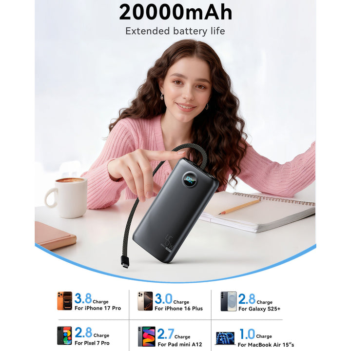 High-performance power bank with digital charging display and 45W fast charging function Kalsten