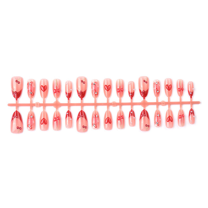 Decorative Heart and Floral Press-On Nail Art Set