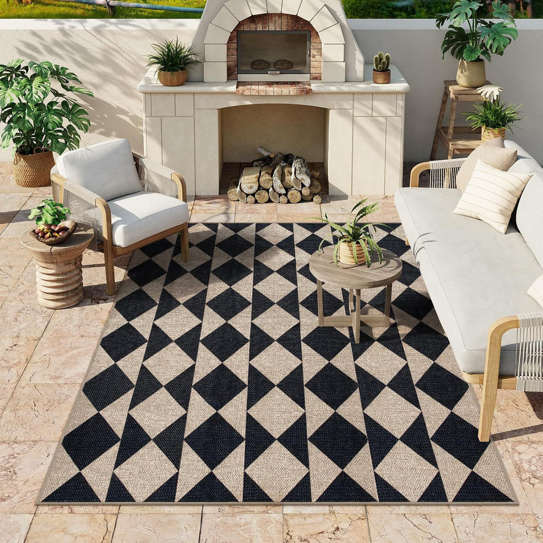 Checkerboard Pattern Area Rug