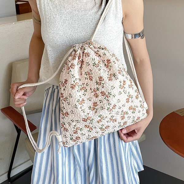 Floral Drawstring Backpack